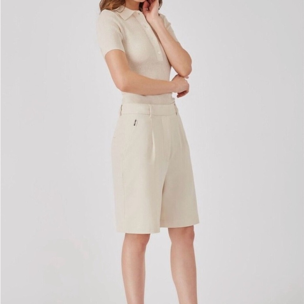 Women’s Grey/Ven Shorts THE MILES TAILORED Pleated Bermuda Shorts Size 10 $265